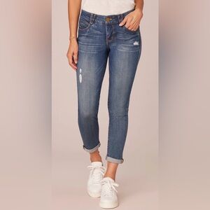 NWT Democracy “Ab” Solution Distressed Blue Ankle Skimmer Jean- Size 10